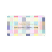 Modern kleurrijk dambord etiket (Voorkant)