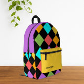 Modern kleurrijk diamant geometrisch patroon bedrukte rugzak