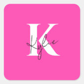 Modern Kleurrijk Gepersonaliseerd Monogram - Vierkante Sticker (Voorkant)