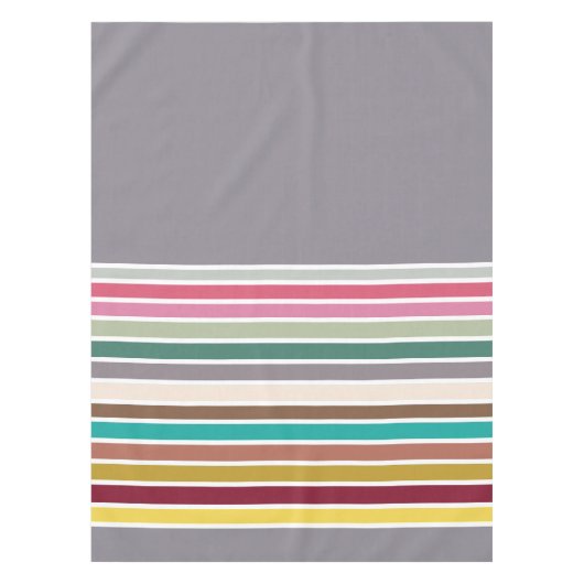 Modern kleurrijk gestreept tafelkleed (Voorkant)