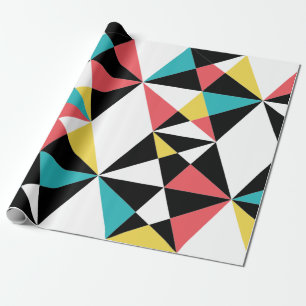 Modern, kleurrijk, leuk, trendy, geometrisch patro cadeaupapier