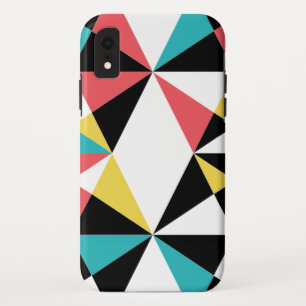 Modern, kleurrijk, leuk, trendy, geometrisch patro iPhone XR hoesje