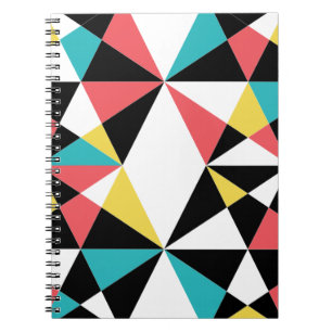 Modern, kleurrijk, leuk, trendy, geometrisch patro notitieboek