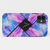 Modern kleurrijk marmer Monogram Case-Mate iPhone Case (Achterkant (horizontaal))