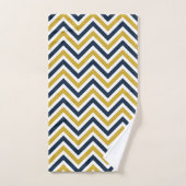Modern kleurrijk patroon | mosterdgeel en blauw bad handdoek (Handdoek)