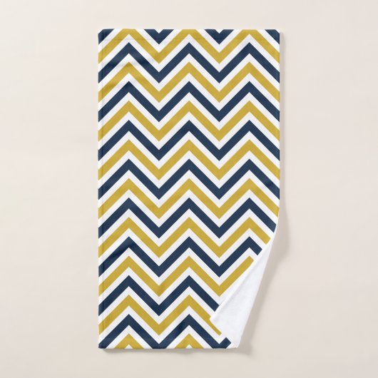 Modern kleurrijk patroon | mosterdgeel en blauw bad handdoek (Handdoek)