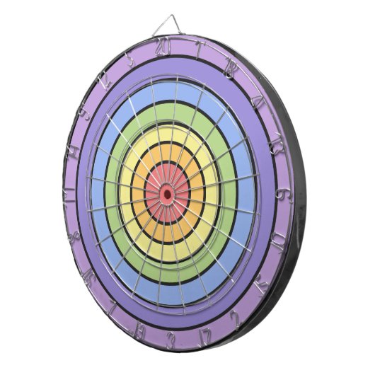 Modern Kleurrijk Regenboog Kleuren Patroon Dartbord (Voorkant Rechts)