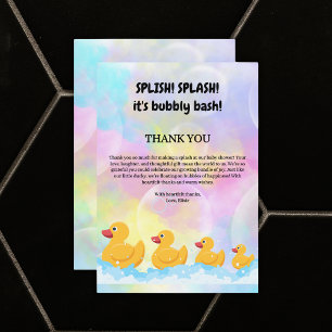 Modern kleurrijk rubber eendjes Baby shower Bedankkaart