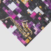 Modern kleurrijk saxofoonpatroon tissuepapier (Detail)