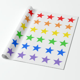 Modern kleurrijk sterrenpatroon cadeaupapier