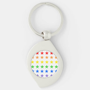 Modern Kleurrijk Sterrenpatroon Sleutelhanger
