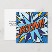 Modern Kleurrijk Stripboek BOOM Kaart (Voorkant / Achterkant)