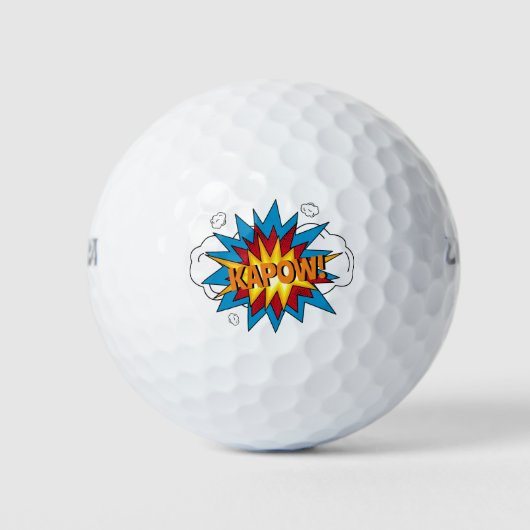 Modern kleurrijk stripboek KAPOW Pop Art Golfballen (Voorkant)