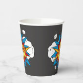 Modern kleurrijk stripboek KAPOW Pop Art Papieren Bekers (Links)