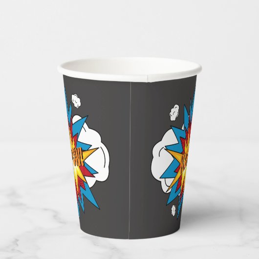 Modern kleurrijk stripboek KAPOW Pop Art Papieren Bekers (Rechts)