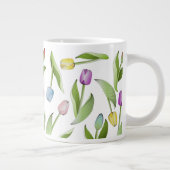 Modern kleurrijk Tulp-ventilatorpatroon Extra Grote Beker (Rechts)