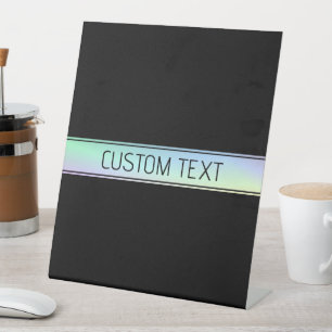 Modern kleurrijk verloop en bewerkbare tekst reclamebord met voetstuk