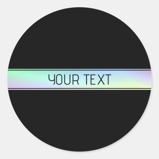 Modern kleurrijk verloop en bewerkbare tekst ronde sticker (Voorkant)