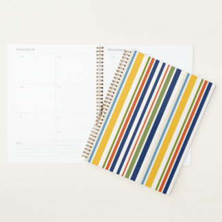 Modern Kleurrijk Verticaal Streeppatroon Planner