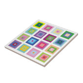 Modern Kleurrijk Vierkant Patroon uit het Midden v Tegeltje (Zijkant)