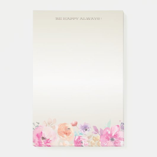 Modern kleurrijke bloemen-Gepersonaliseerd Post-it® Notes (Voorkant)