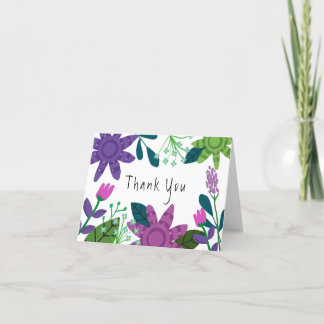 Modern kleurrijke Floral Bedankkaart