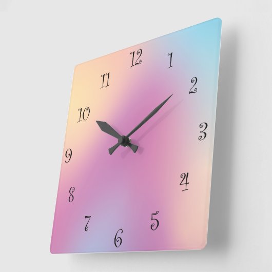 Modern Kleurrijke regenboog Gradient galaxy Ocean Vierkante Klok (Hoek)