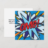 Modern Kleurrijke Stripboek OMG Kaart (Voorkant / Achterkant)