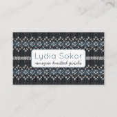 Modern Knit Pattern Business Card Visitekaartje (Voorkant)