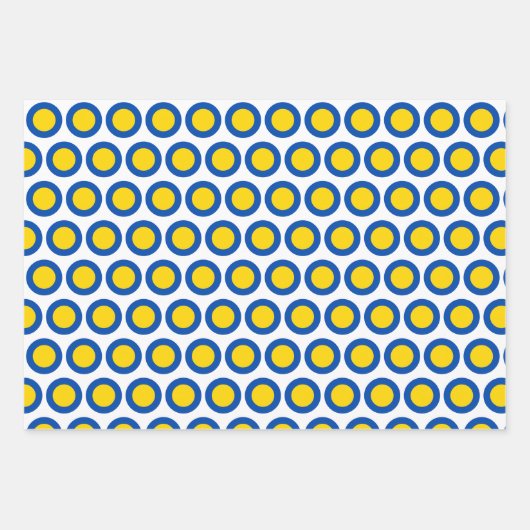 Modern kobalt Blue Gold Yellow Geometric Pattern Inpakpapier Vel (Voorkant 2)