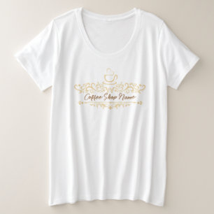 Modern koffiecafé Bakkerij welkom aangepaste Logo Grote Maat T-shirt