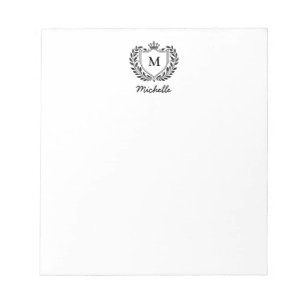 Modern Koninklijk Wapen Embleem Monogram Schrift N Notitieblok