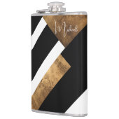 Modern koper geometrisch monogram chic heupfles (Links)