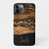 Modern koper glitter script monogram Case-Mate iPhone case (Achterkant)