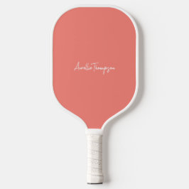 Modern Koraal Bruidsmeisje Bruids Party Monogram Pickleball Paddle