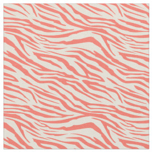 modern koraal ivoor Zebra - patroon Stof