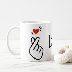 Modern Koreaanse liefdestekensymbool Koffiemok