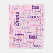 Modern Korte naam Graffiti roze naampatroon Fleece Deken (Voorkant)