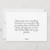 Modern koud weer poedel met warm wensen script feestdagenkaart (Achterkant)