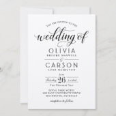 Modern Kraft and Black Script Wedding Kaart (Voorkant)