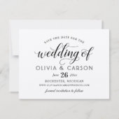 Modern Kraft and Black Script Wedding Save The Date (Voorkant)