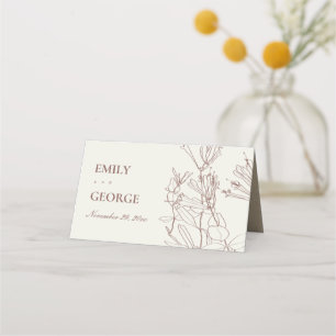 MODERN KRAFT BLUSH CREAM LINE DRAWEND FLORAL