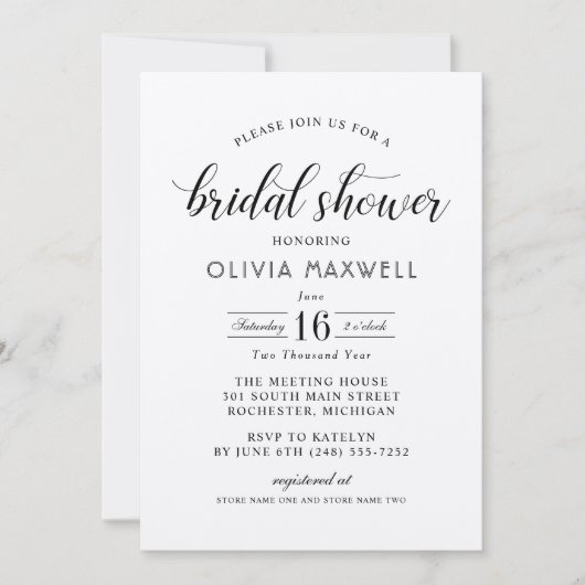 Modern Kraft en Zwart Bruiloft Vrijgezellenfeest Kaart (Voorkant)