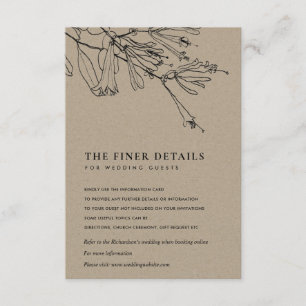 MODERN KRAFT FLORAL LINE DRAADWEDING DETAIL INFORMATIEKAARTJE