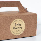 Modern Kraft Home Bakery Logo Homemade Brownies Ronde Sticker