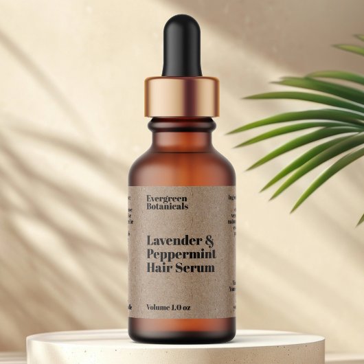 Modern Kraft Paper Cosmetics Dropper Bottle Label