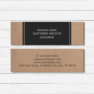 Modern Kraft Paper Donk Grey White Consultant Mini Visitekaartje
