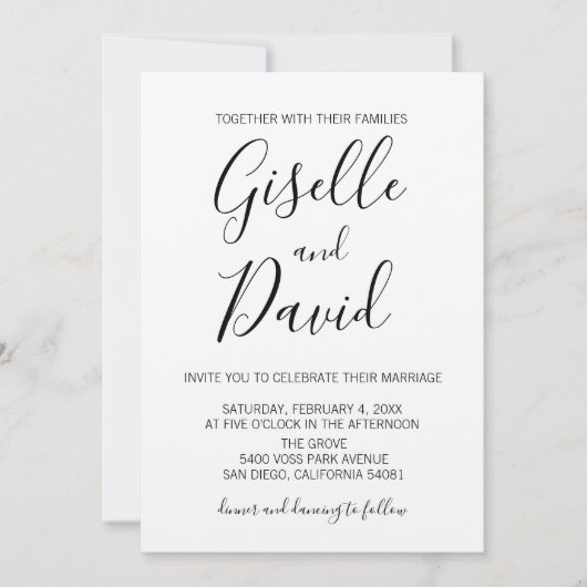 Modern Kraft Script Weddenschap Kaart (Voorkant)