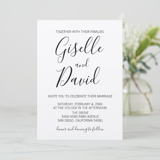 Modern Kraft Script Weddenschap Kaart (Staand voorkant)