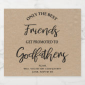 Modern Kraft Texture Godfather Voorstel Bier Etiket (Enkel label)